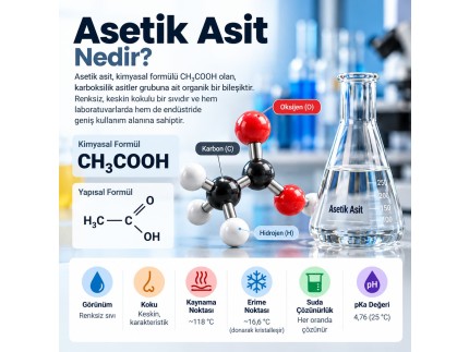 Asetik Asit Nedir, Ne İşe Yarar? Merck 100063 Acetic Acid Özellikleri ve Kullanım Alanları