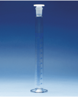 Çalkalama Mezürü, Uzun Form 50 ML, PLastik Kapaklı, Cam Tabanlı