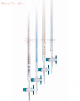 Cam BÜRET 10 ML - Düz Teflon, PTFE Musluklu Cam BÜRET 10 ML - Düz Teflon, PTFE Musluklu