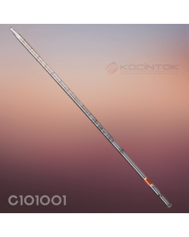 Pipet, Cam, B Sınıfı, Kısa Çizgi Taksimatlı, 0.1 ML Pipet, Cam, B Sınıfı, Kısa Çizgi Taksimatlı, 0.1 ML