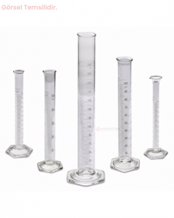 Mezür Uzun Form Cam 10 ML, Altıgen Taban