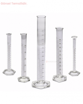 Mezür Uzun Form Cam 1000 ML, Altıgen Taban Mezür Uzun Form Cam 1000 ML, Altıgen Taban